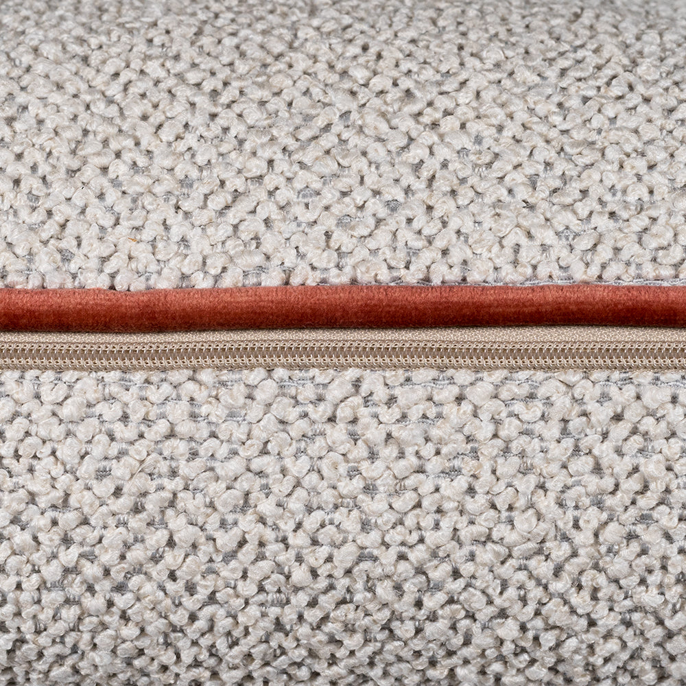 Scatter Box Leighton Cushion, Ecru/Salmon 58x58