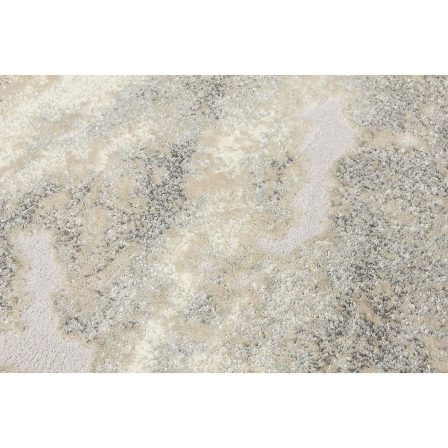 Grey Cream Beige Abstract Modern Rug - Callisto Mist