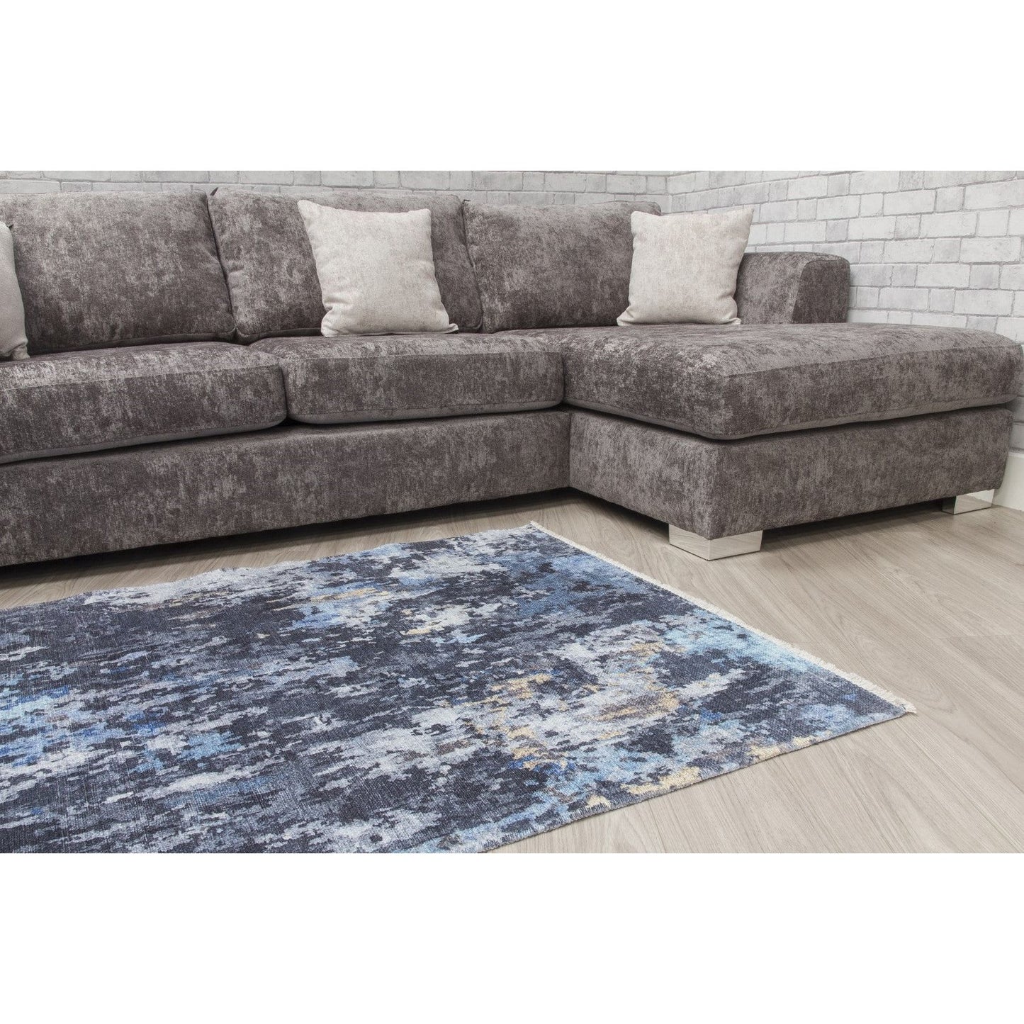 Blue Abstract Modern Rug - Modena Serena