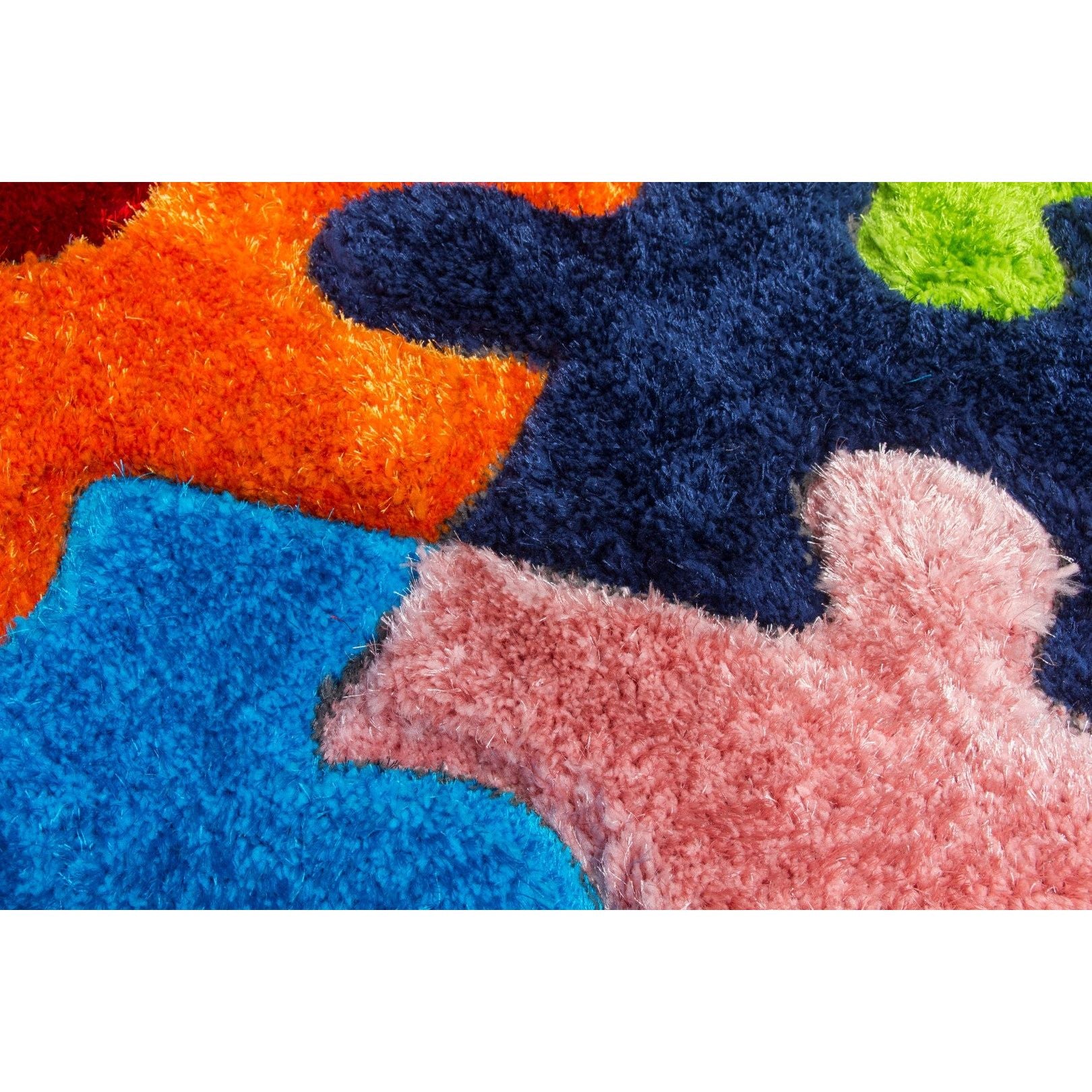 Multicolour 3D Shaggy Rug - Doodle Jigsaw