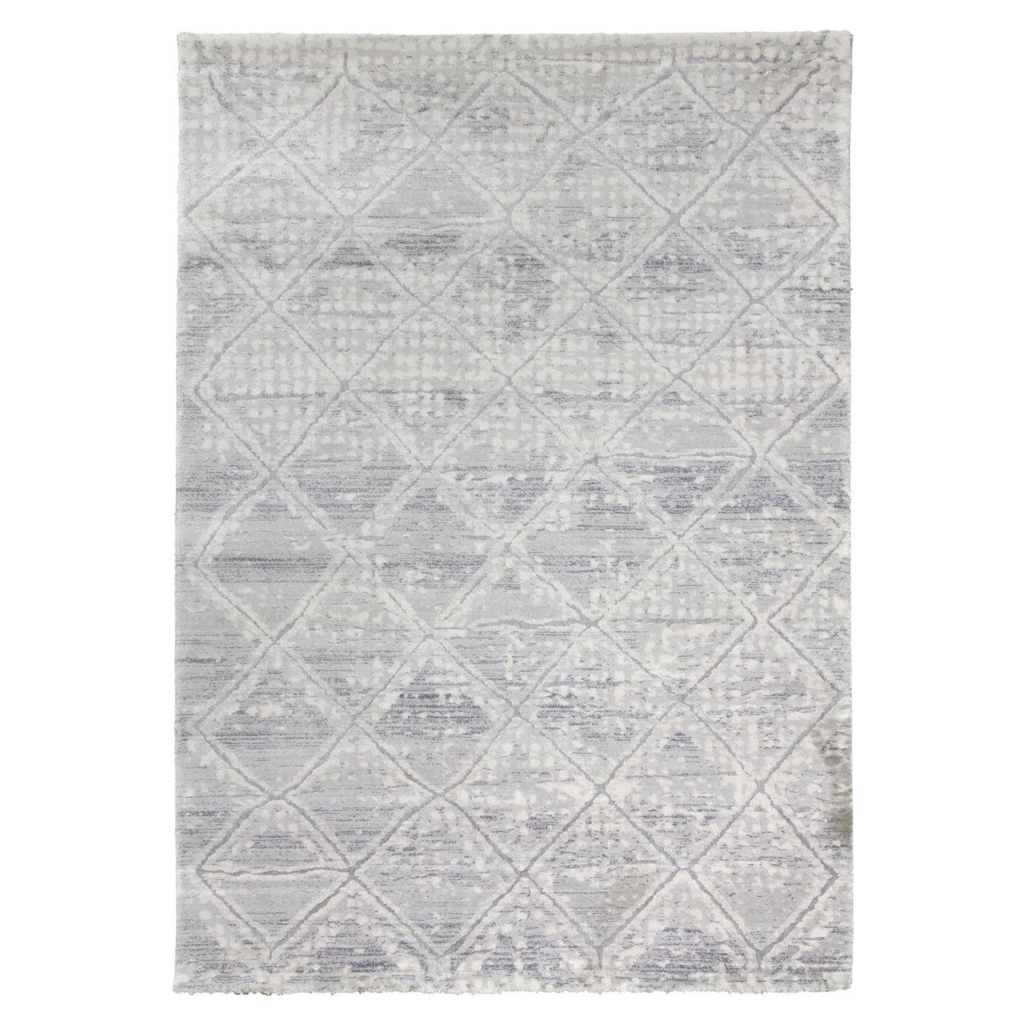 Grey Cream Abstract Rug - Rococo Quadito