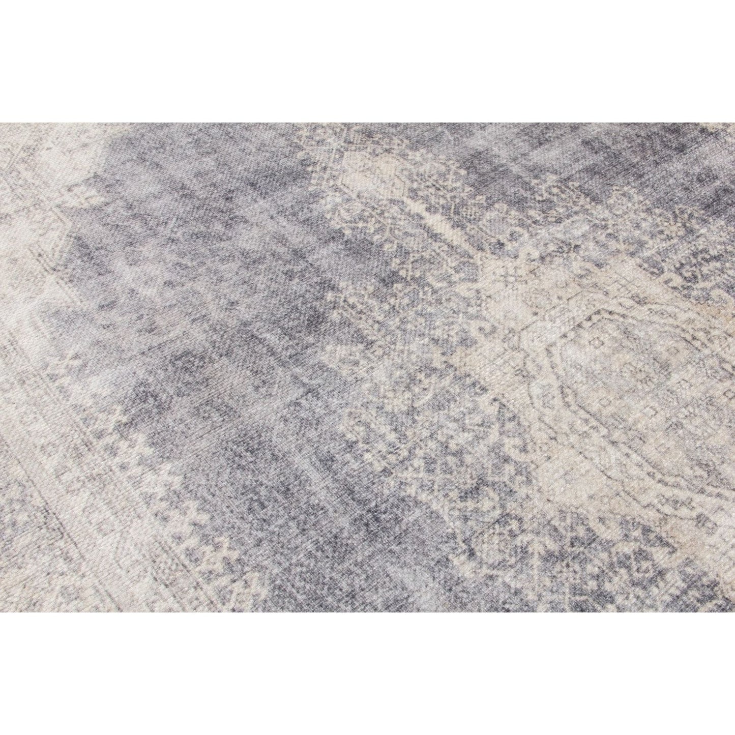 Modena Cairo Grey Cream Distressed Modern Rug