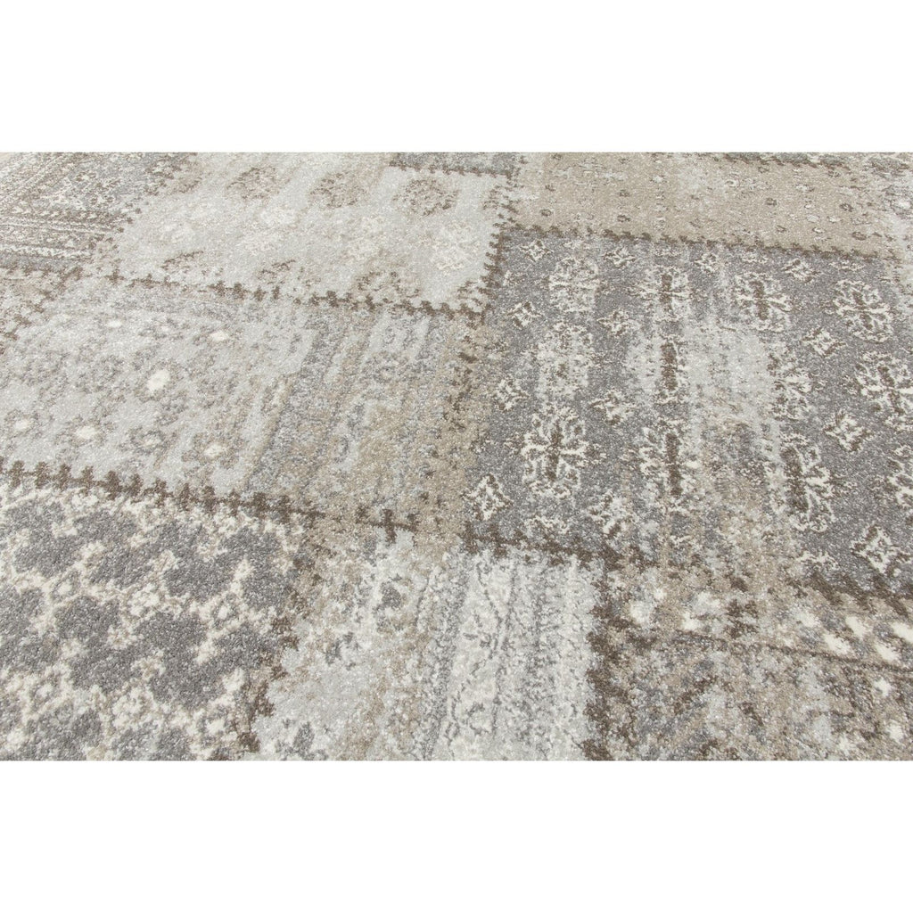 Greige Patchwork Rug - Antika