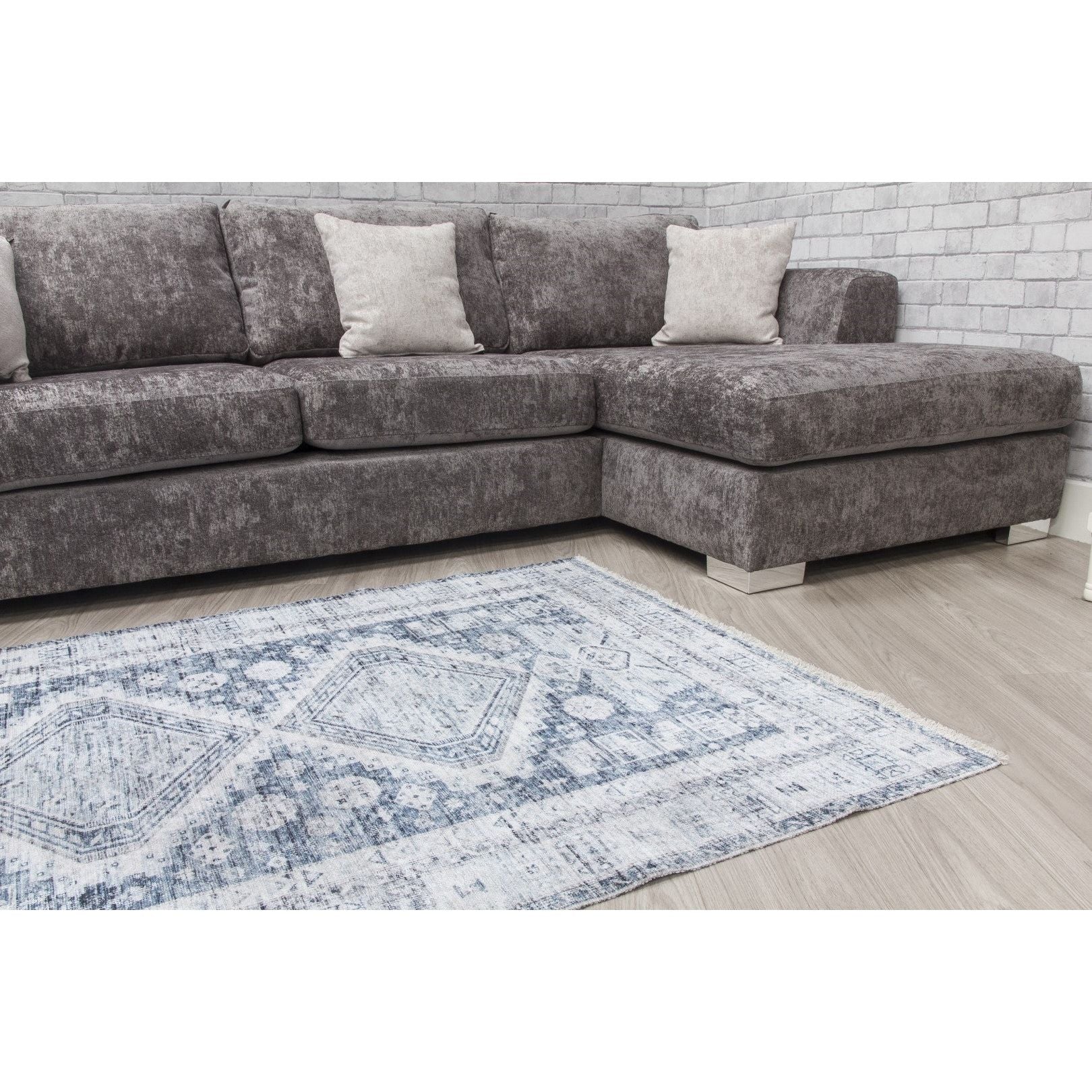 Blue Cream Modern Rug - Modena Giza
