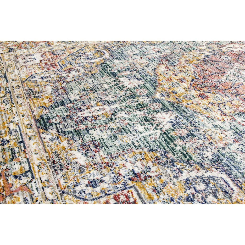 Green Distressed Rug - Boho Medallion