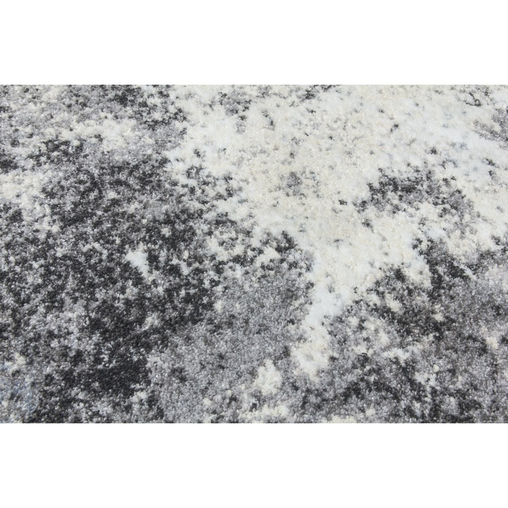 Grey Blue Abstract Modern Rug - Callisto Storm