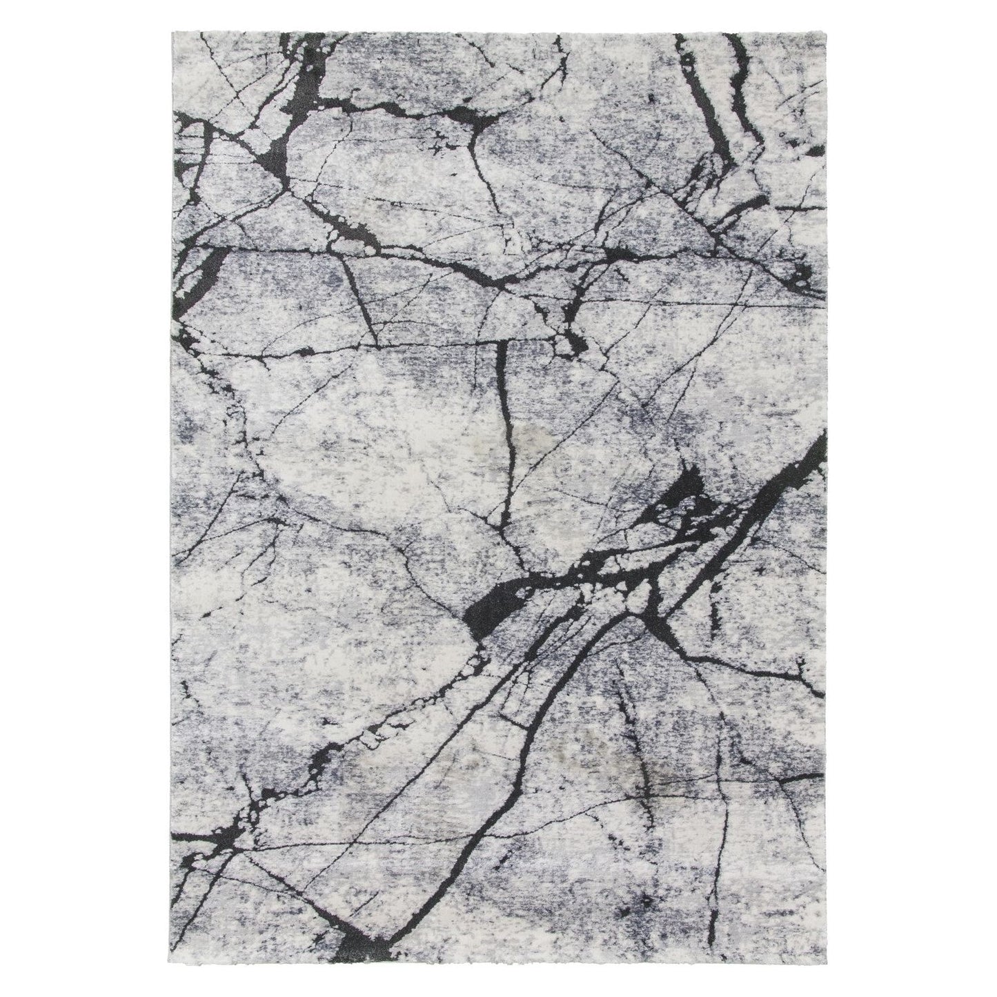 Grey Abstract Rug - Rococo Glacial