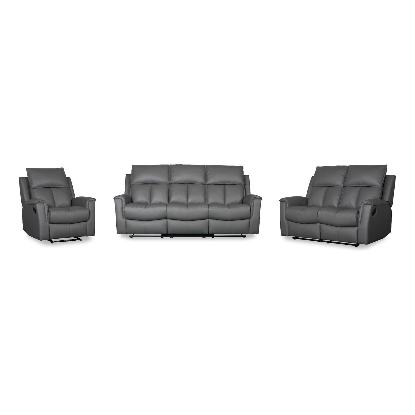 Jaxon 1 Seater- Dark Grey Leather - Recliner