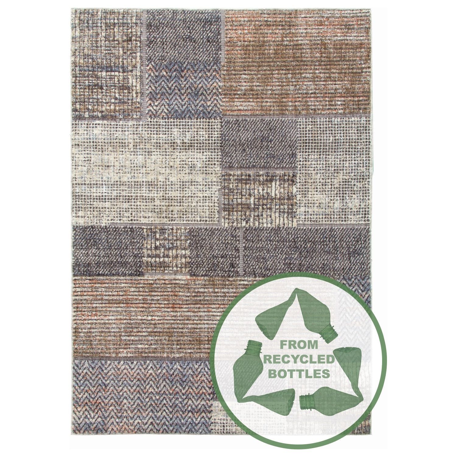 Beige Brown Modern Rug - Revive Pacha