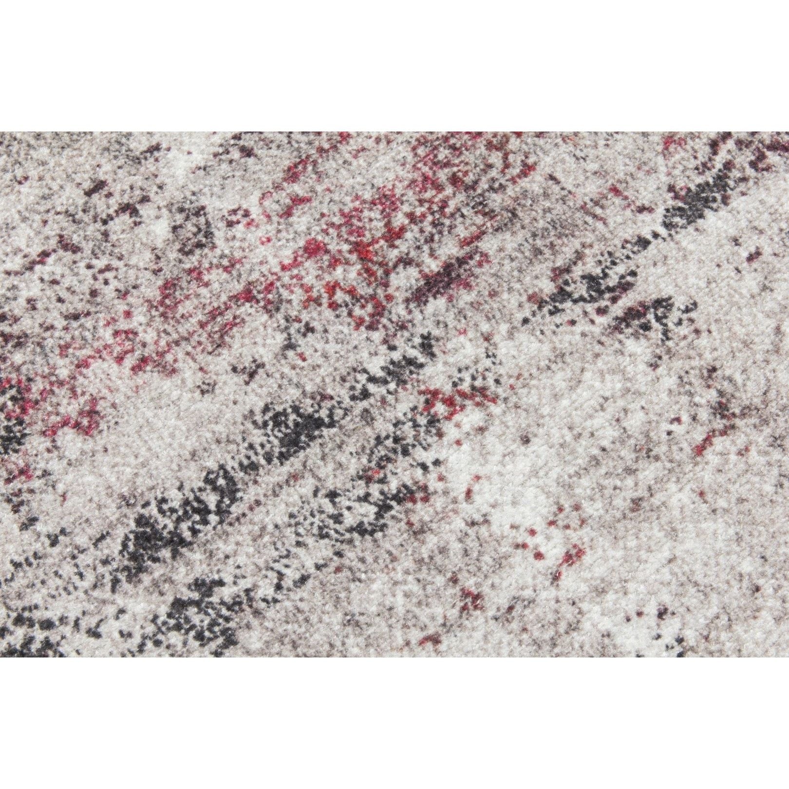 Cream Red Abstract Modern Rug - Modena Valencia