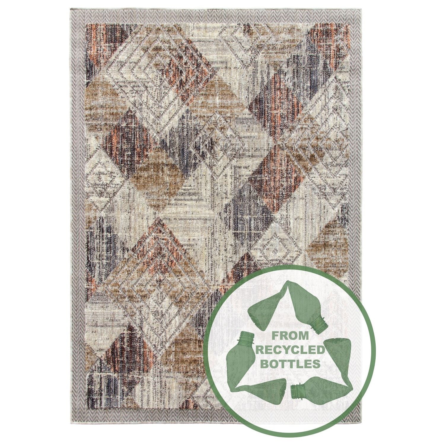 Beige Cream Modern Rug - Revive Rhomba