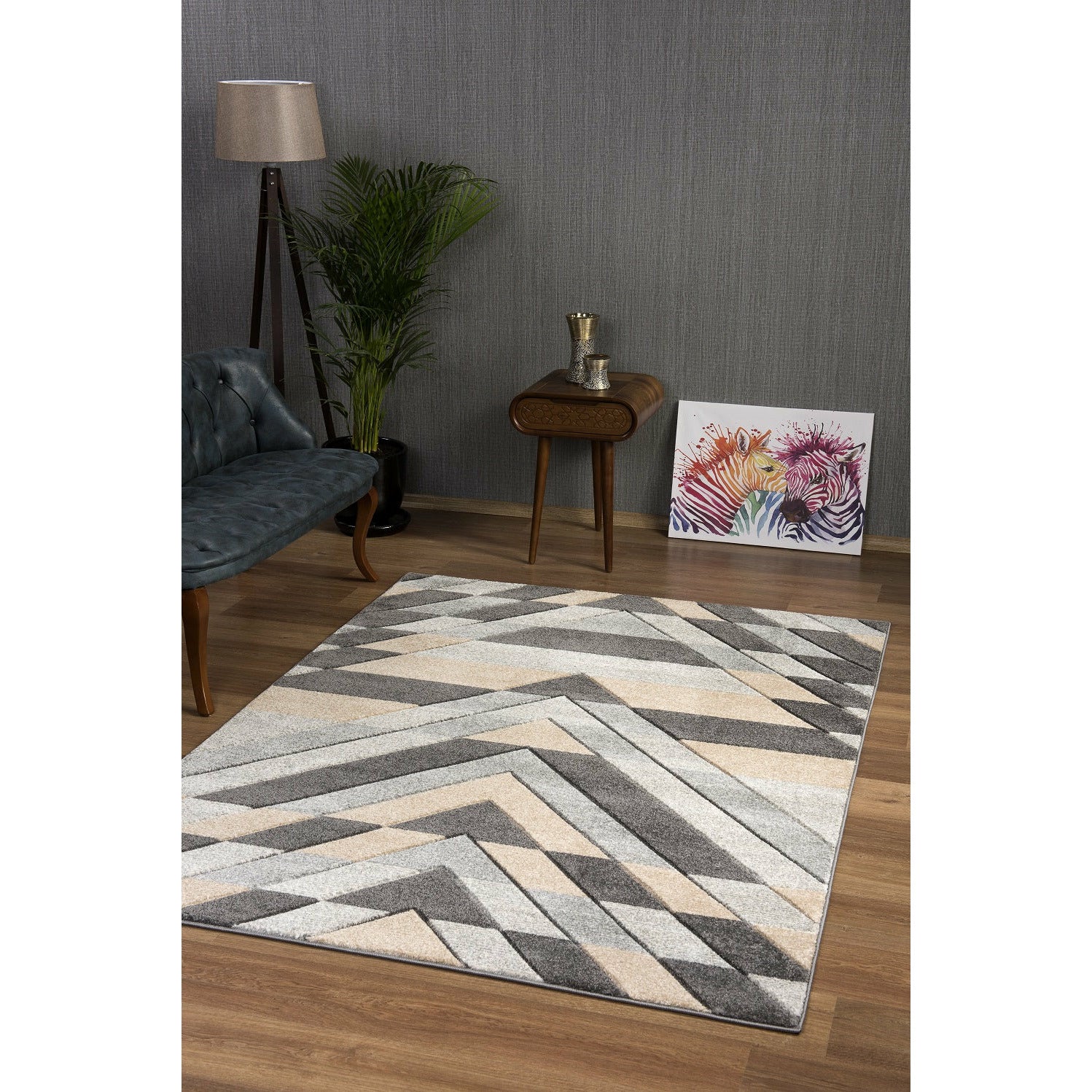 Asher Rug Collection - Grey-Beige
