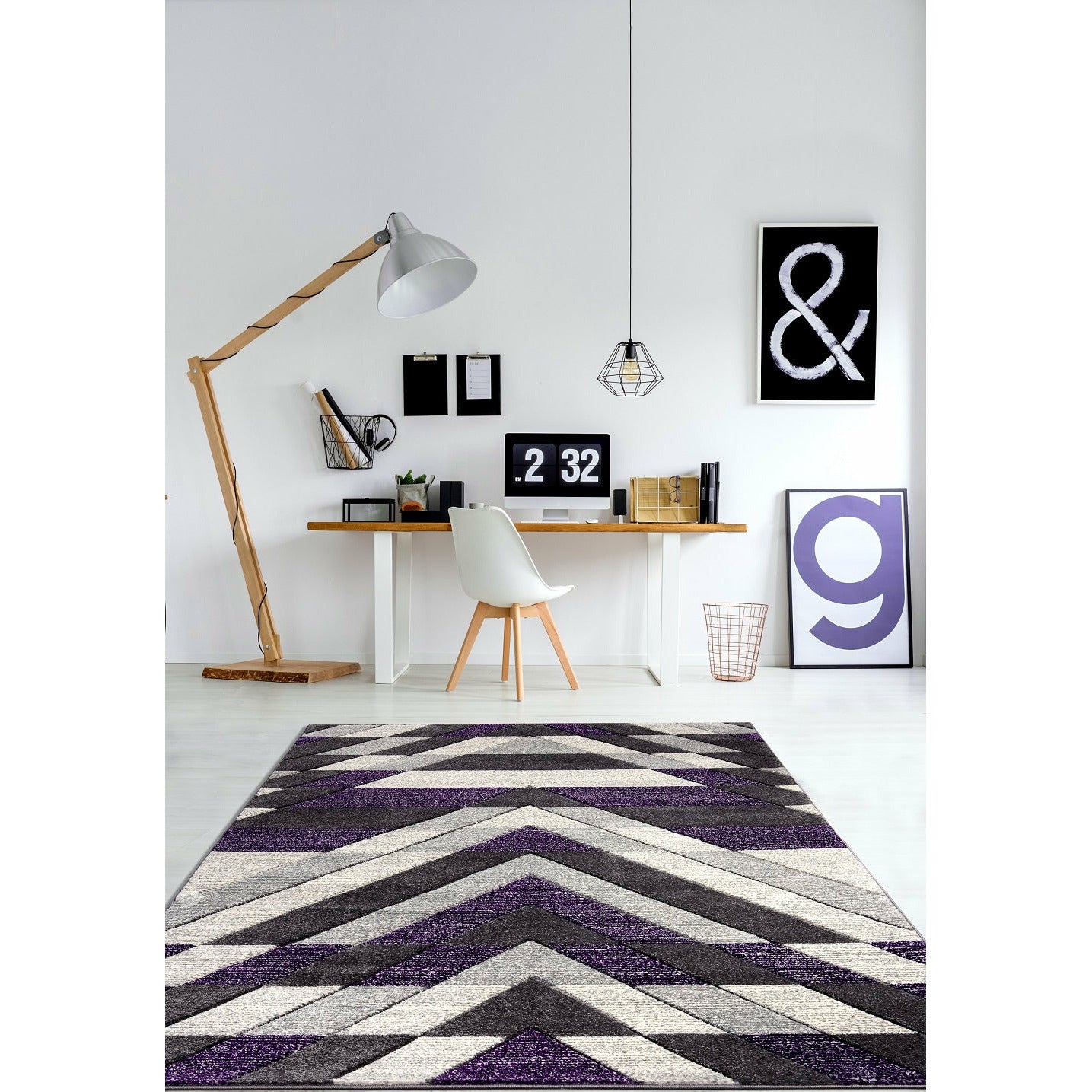 Asher Rug Collection - Grey-Lilac