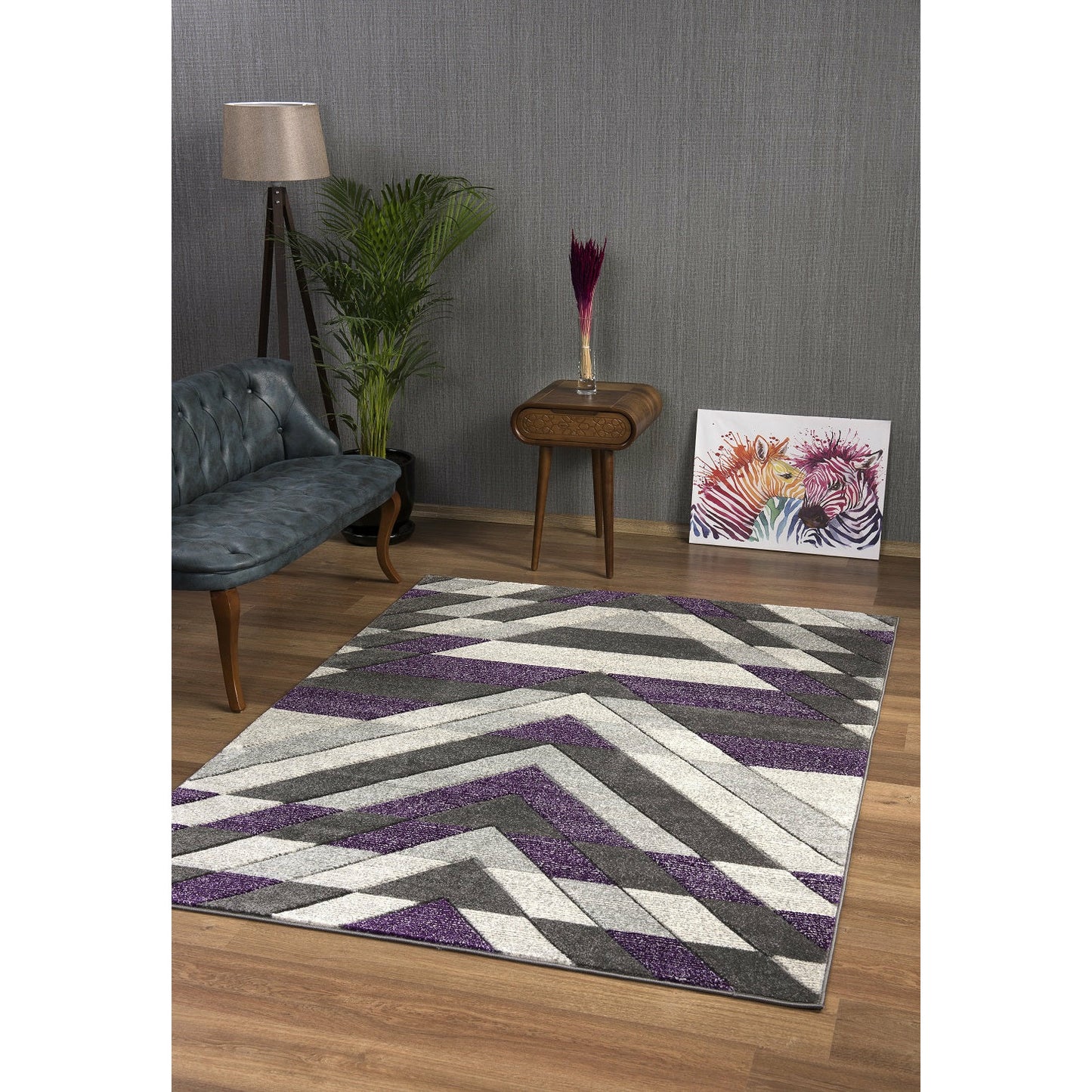 Asher Rug Collection - Grey-Lilac