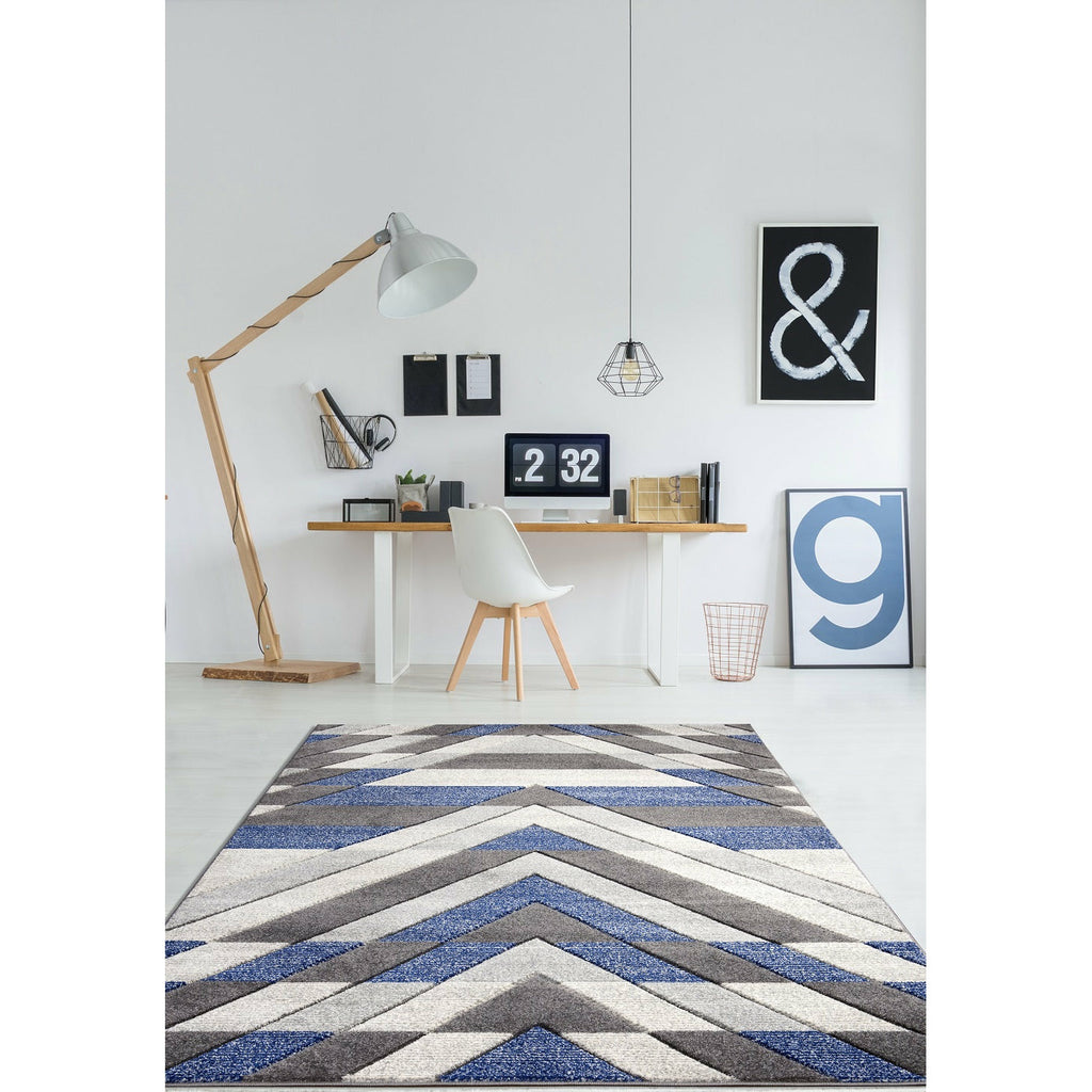 Asher Rug Collection - Grey-Navy