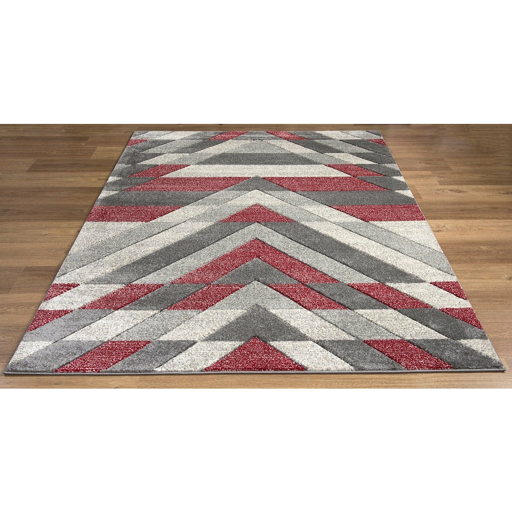 Asher Rug Collection - Grey-Red