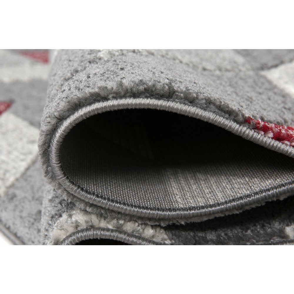 Asher Rug Collection - Grey-Red