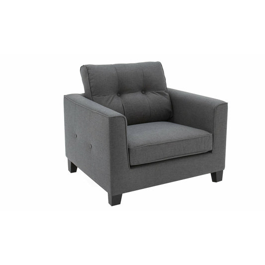 Luna Charcoal Fabric 1 Seater