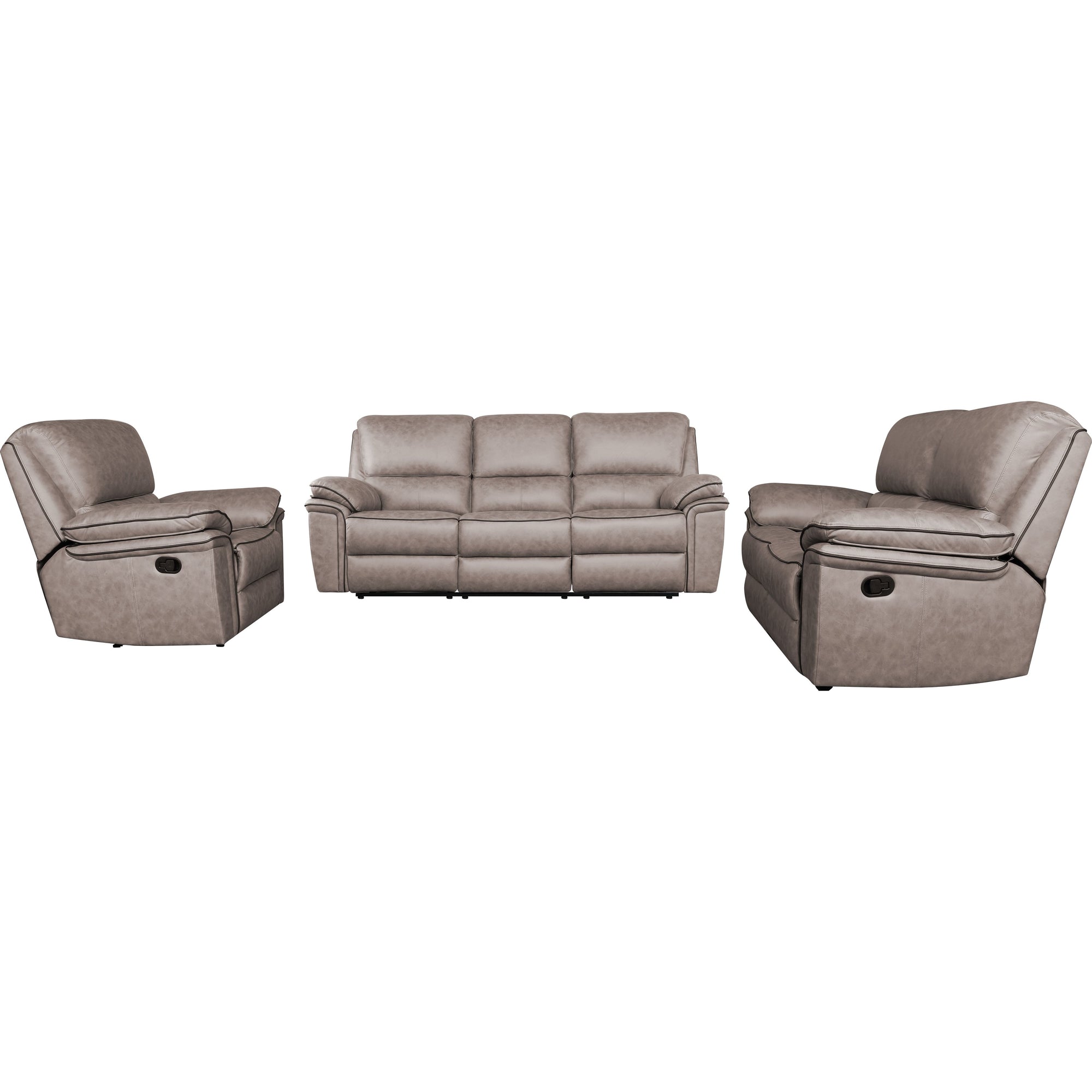 Brianna 3 + 2 +1 reclining Sofa Range - Taupe Suede Fabric