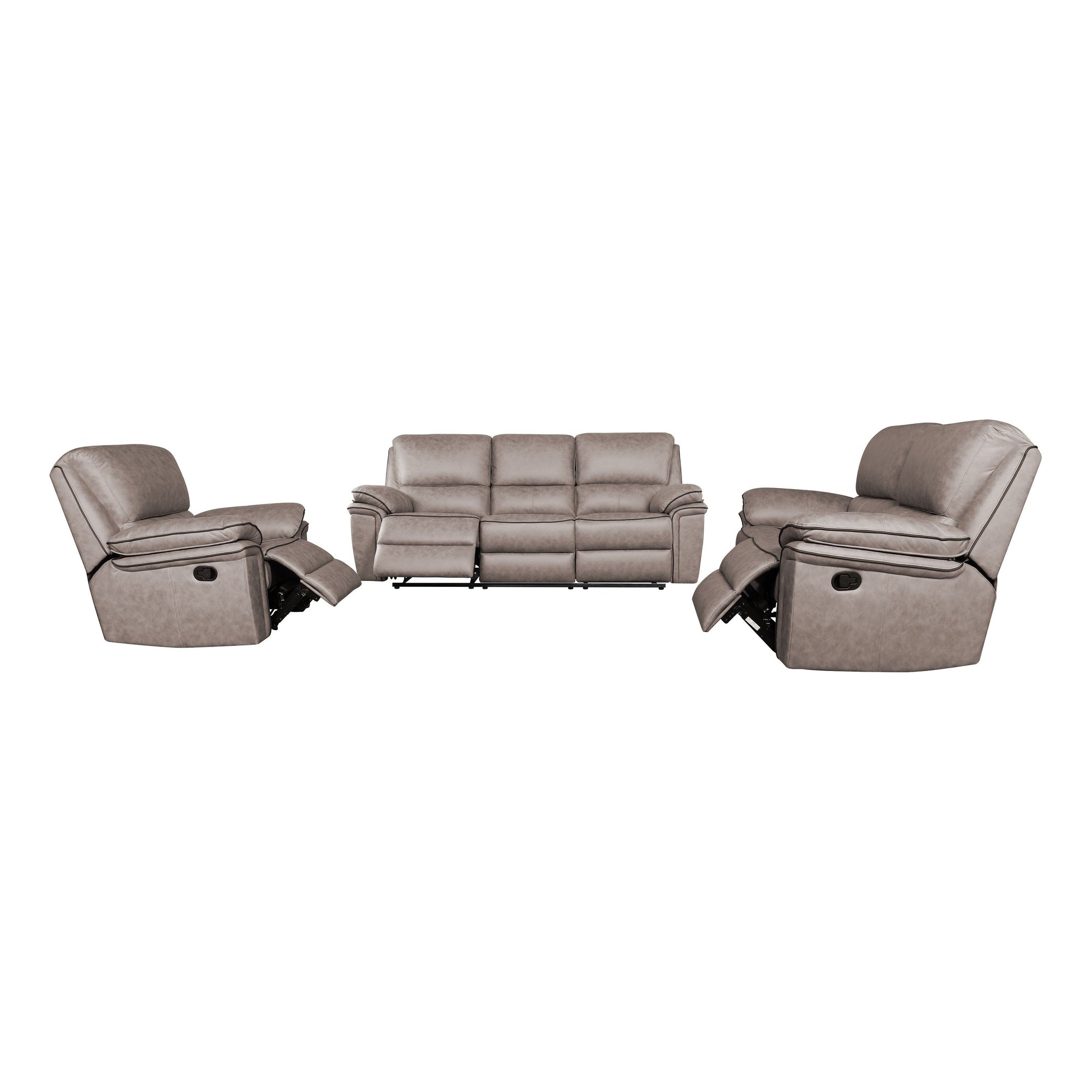 Brianna 3 + 2 +1 reclining Sofa Range - Taupe Suede Fabric
