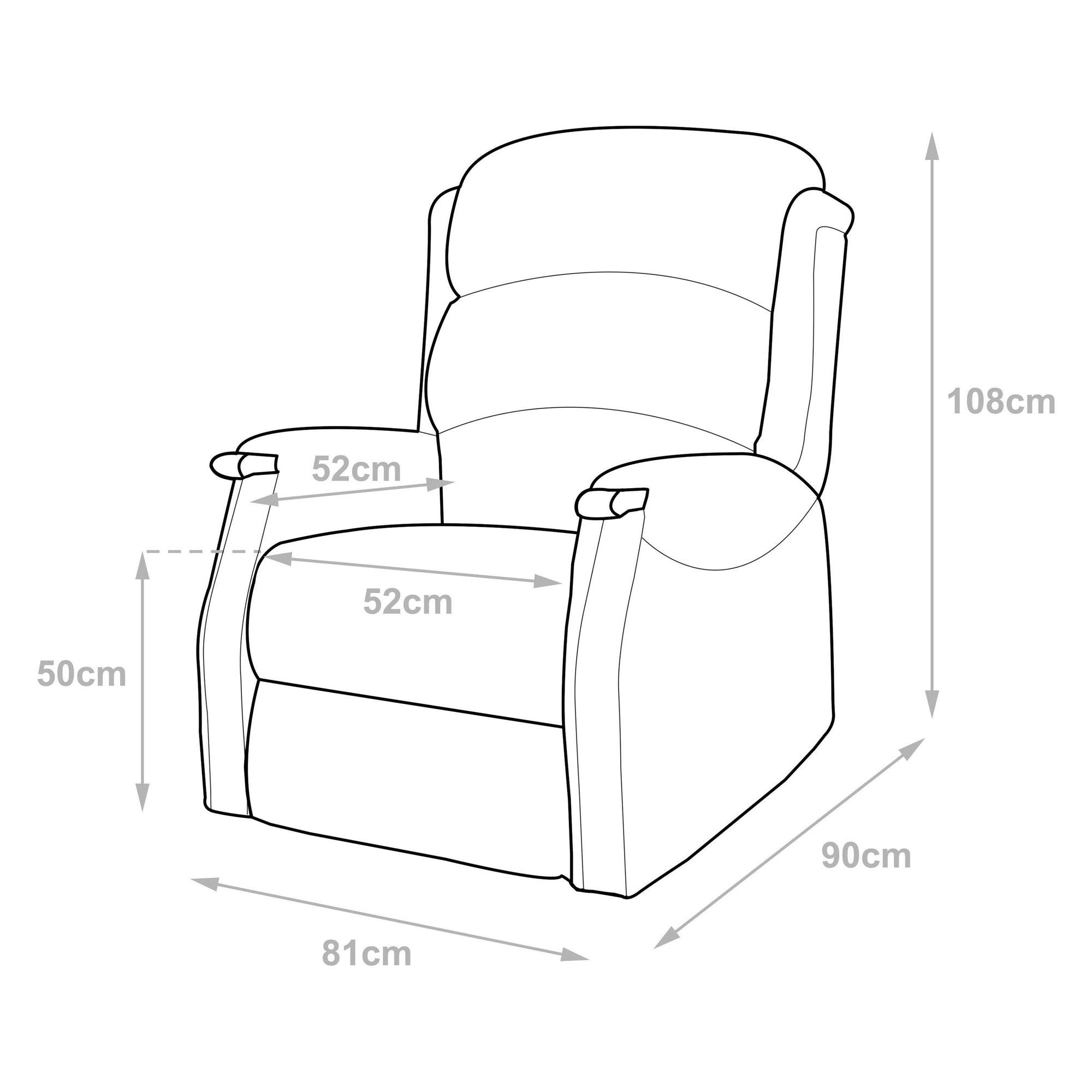 Harry lift & tilt Dual Motor Armchair - Grey  Fabric