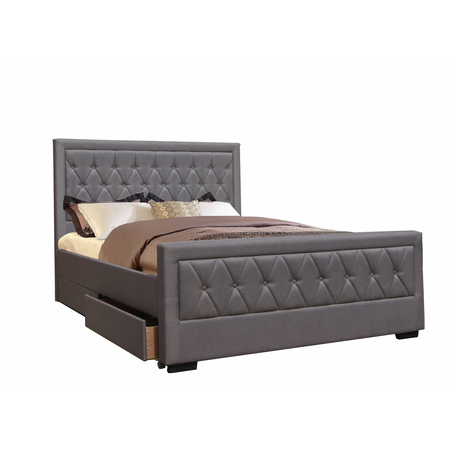 Las Vegas Storage Bed Frame - Soft Grey Fabric