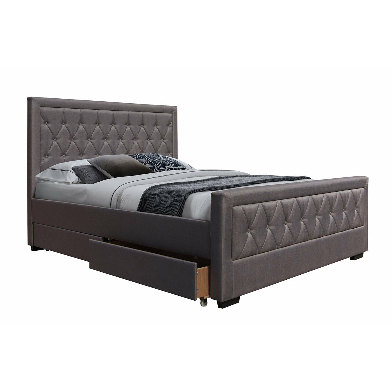 Las Vegas Storage Bed Frame - Soft Grey Fabric