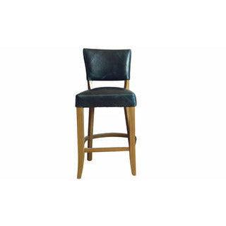 Duke Bar Stool Ink Blue Bicast Leather