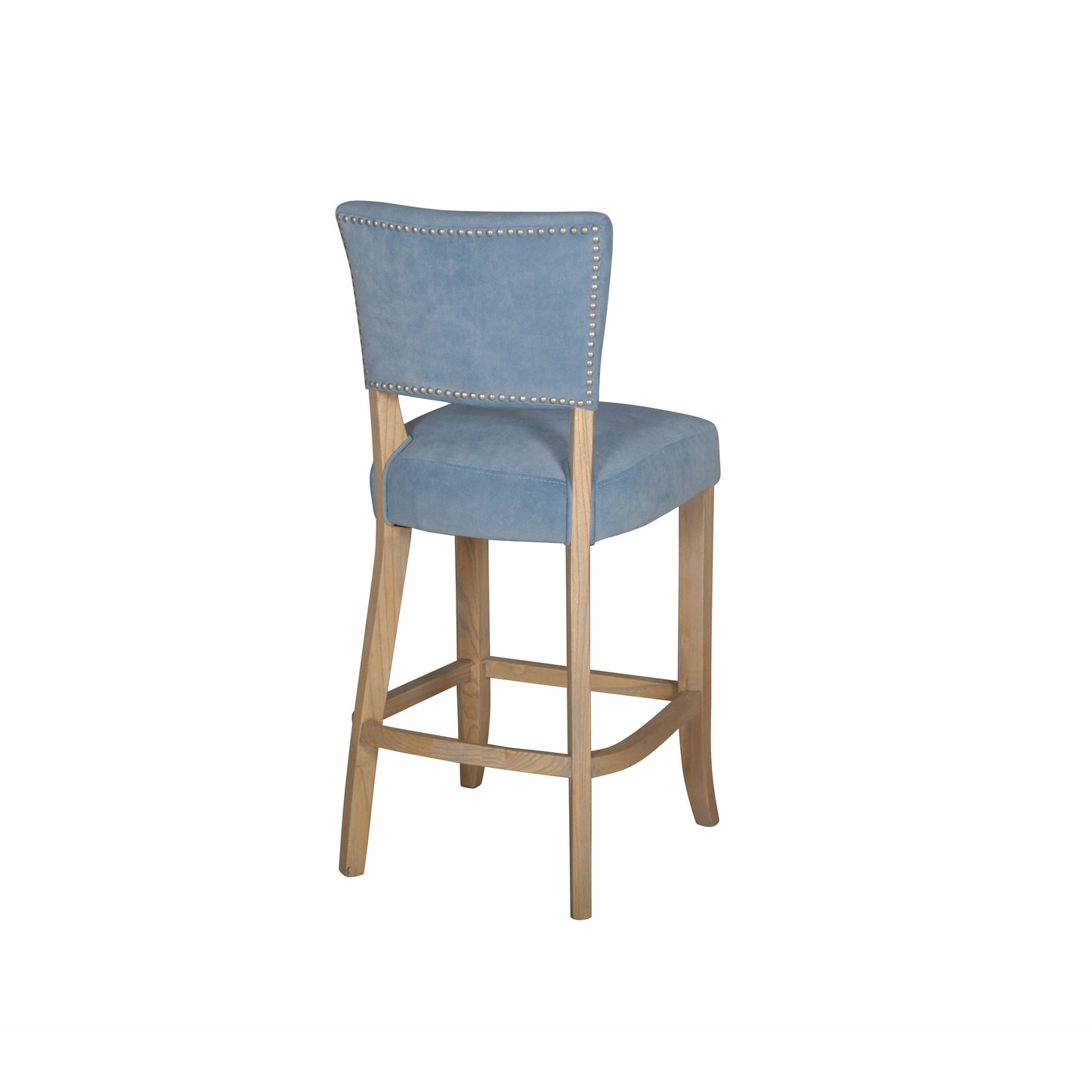 Duke Bar Stool - Light Blue Velvet