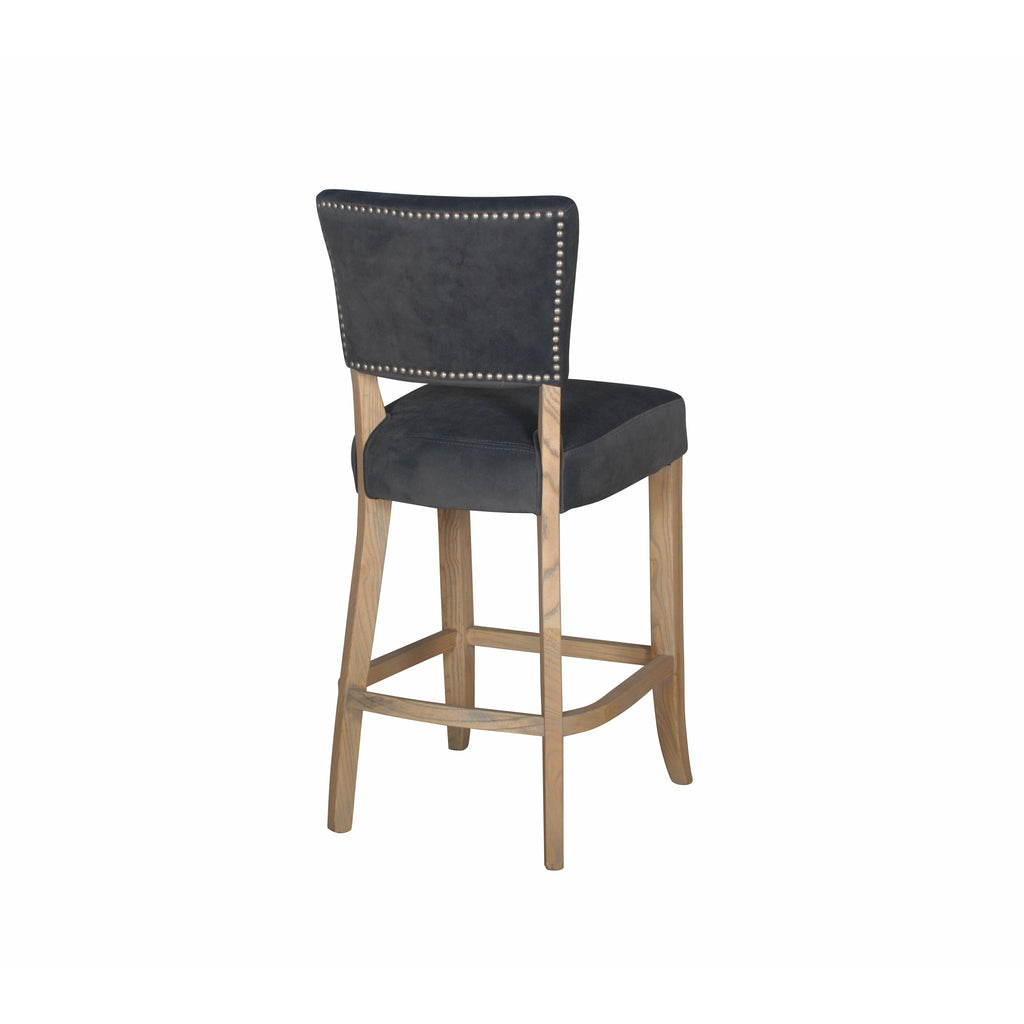 Duke Bar Stool -  Dark Grey Velvet