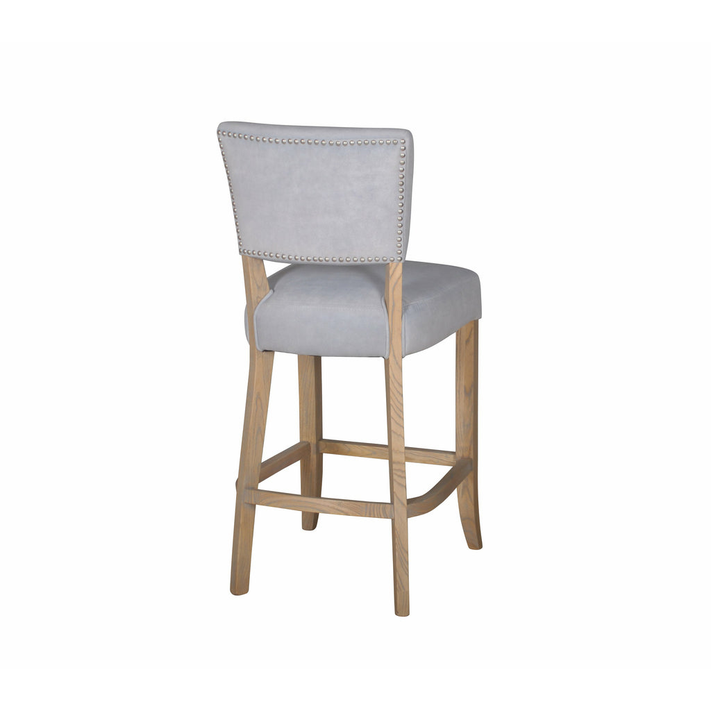 Duke Bar Stool - Light Grey Velvet