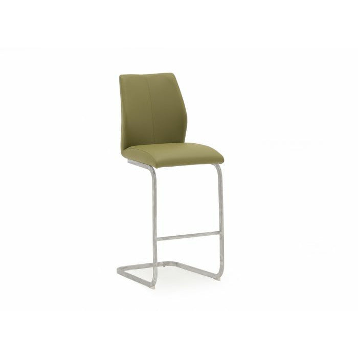 Elis Bar Stool Olive - Chrome Leg