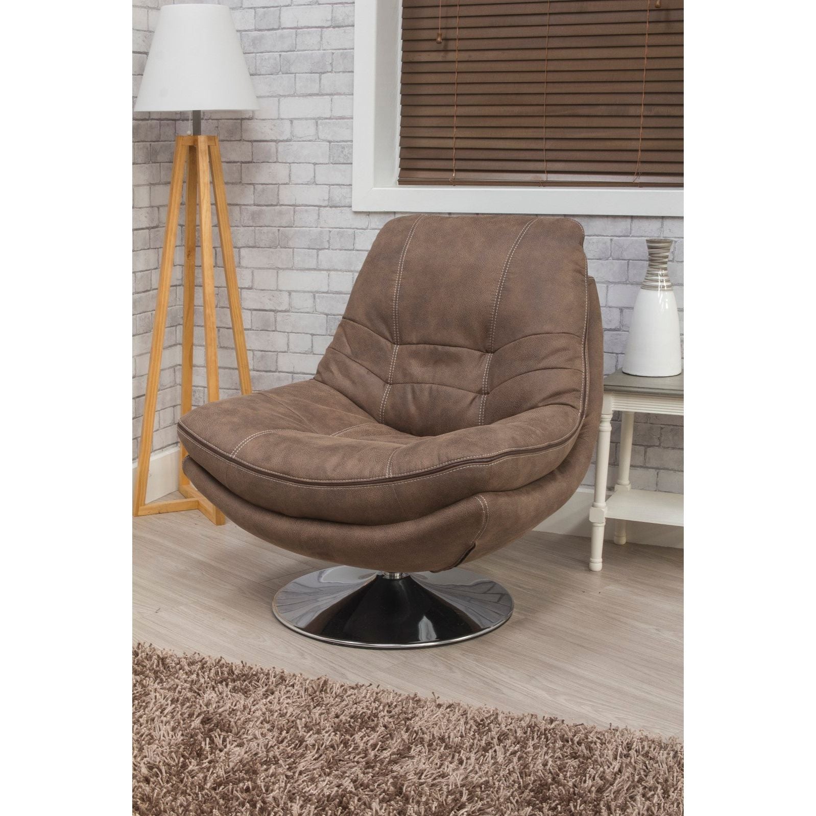 Zoey Accent Swivel Chair & Stool - Hazel