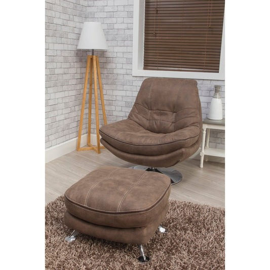 Zoey Accent Swivel Chair & Stool - Hazel