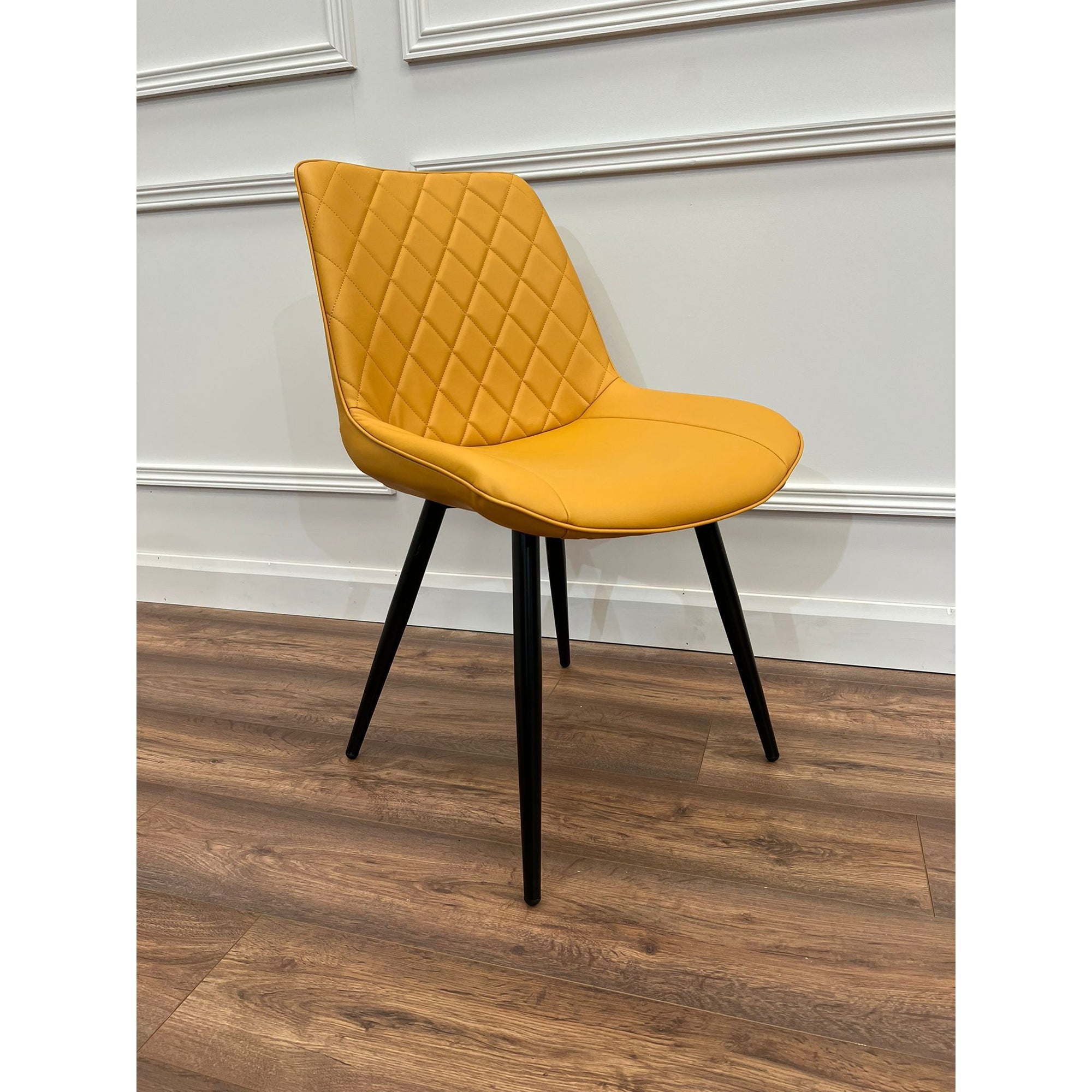 Selena - Mustard leatherette Dining Chair