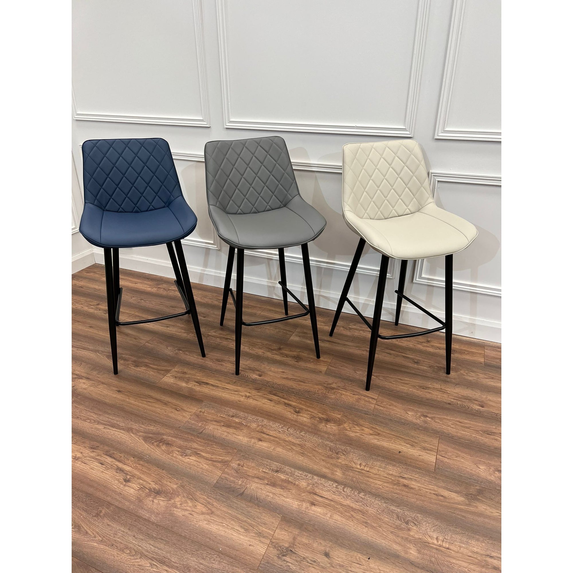 Selena - Navy leatherette  Barstool