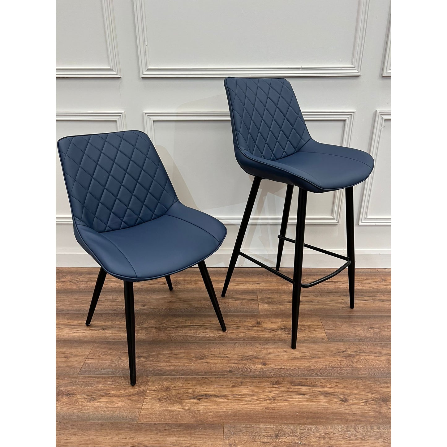 Selena - Navy leatherette Dining Chair