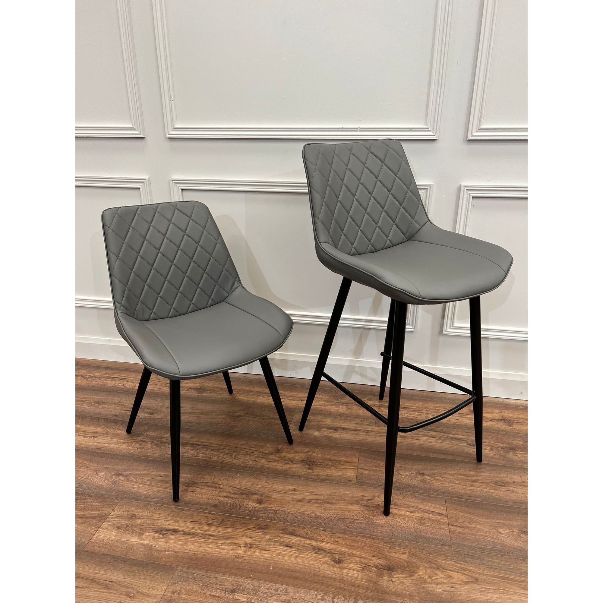 Selena - Grey leatherette Dining Chair