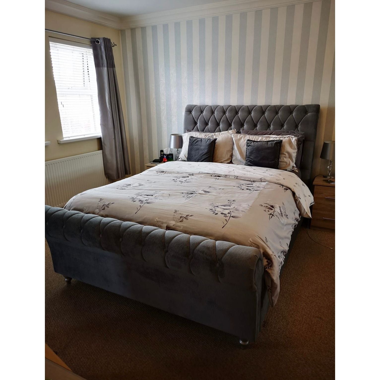 Dione - Grey 4ft 6" Double