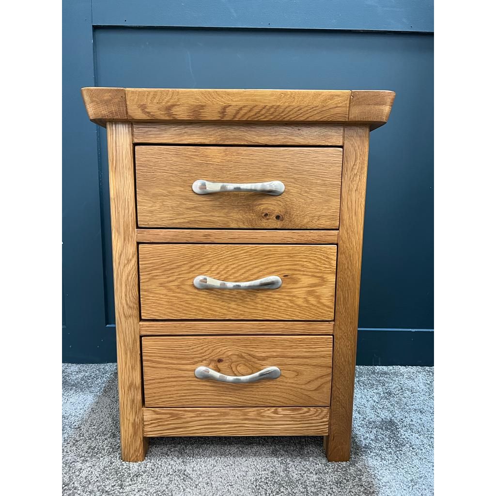 Manhattan Oak 3 Drawer Bedside Cabinet