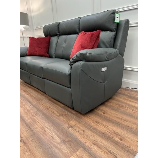 Renzo Full Leather Electric recliner Sofa Range  - Anthracite