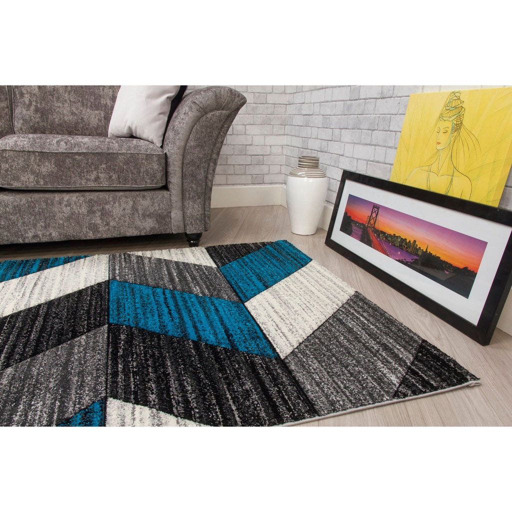Impulse Chevron Rug - Teal