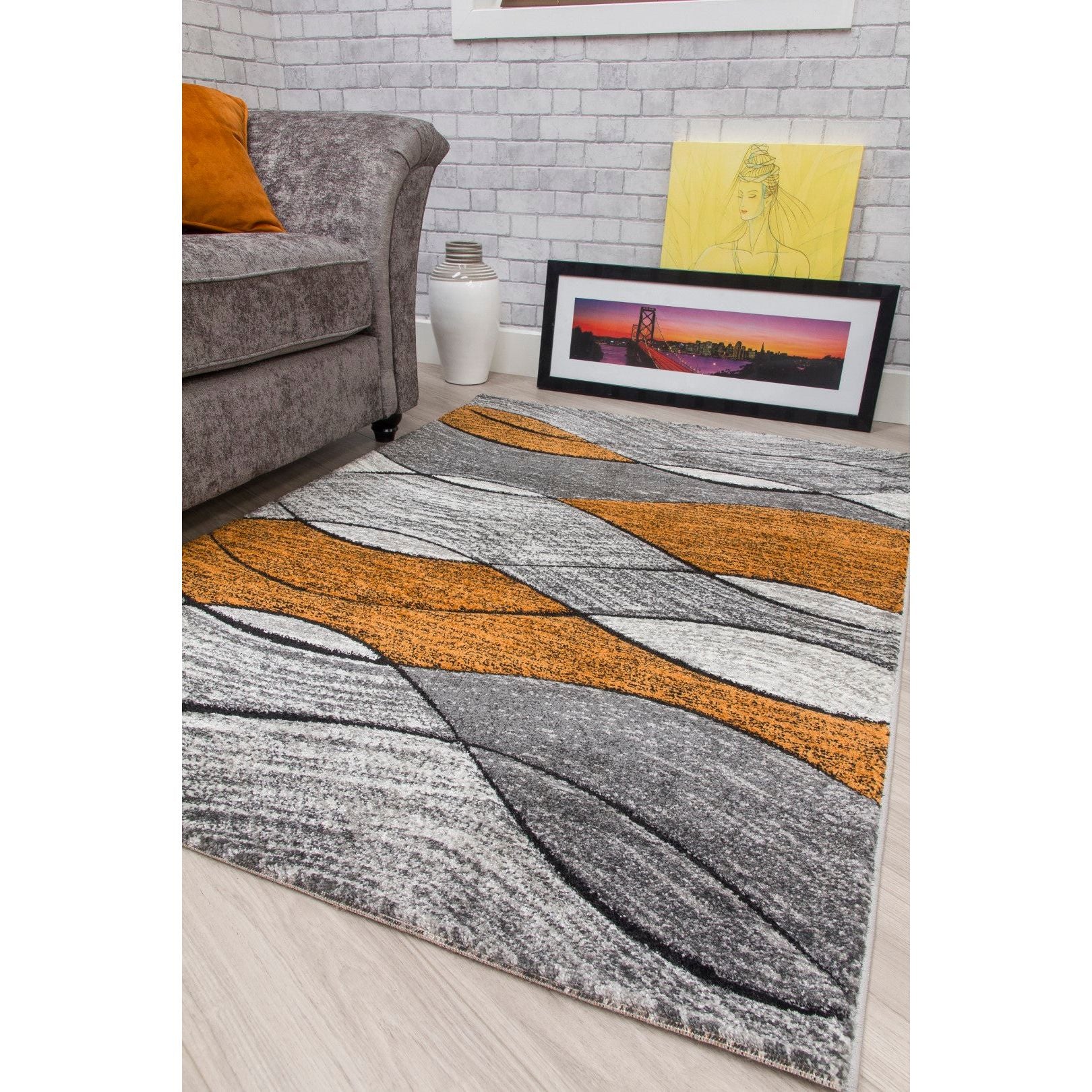 Impulse Waves Rug - Pumpkin