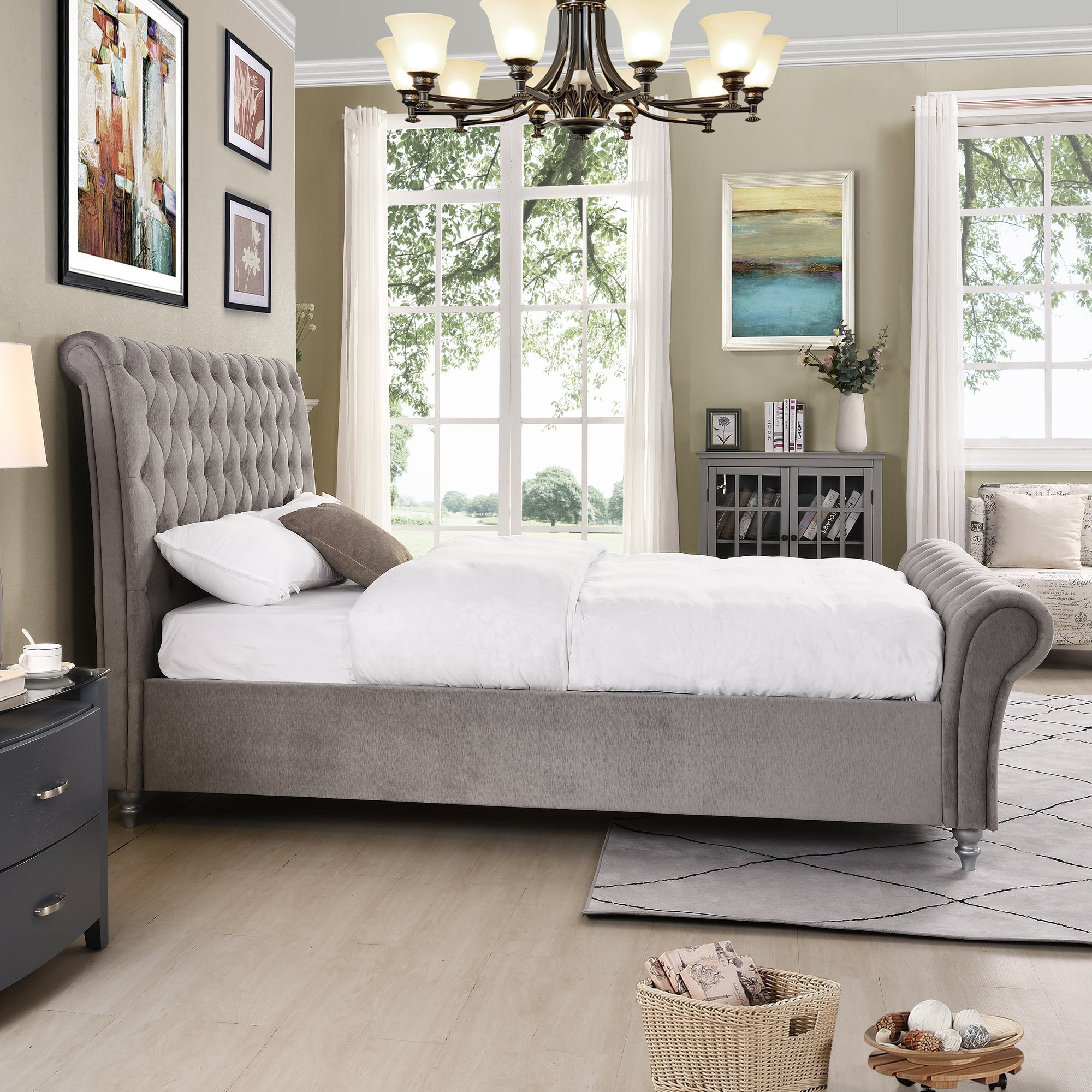 Dione - Silver - 4ft 6" Standard Double