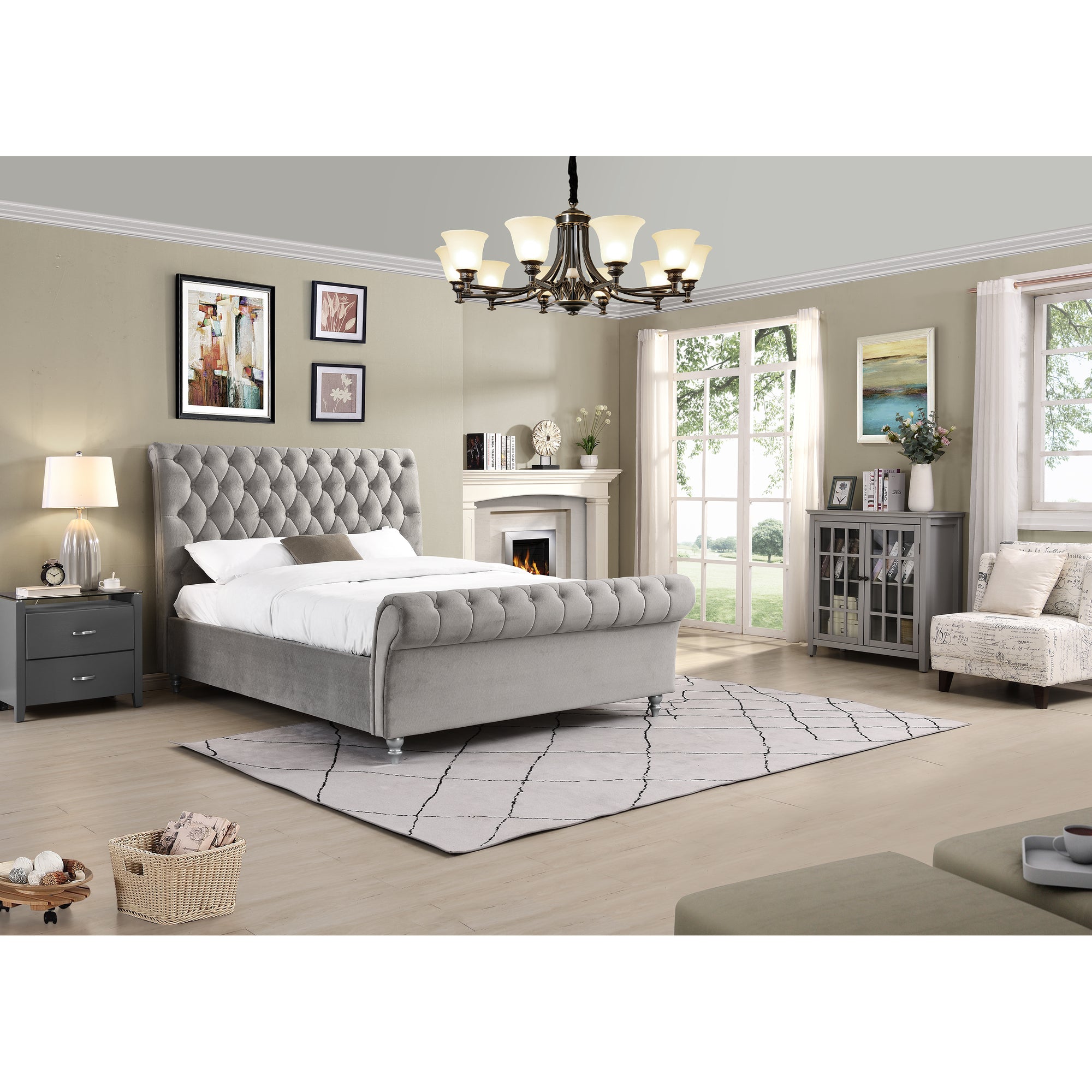 Dione - Silver - 4ft 6" Standard Double