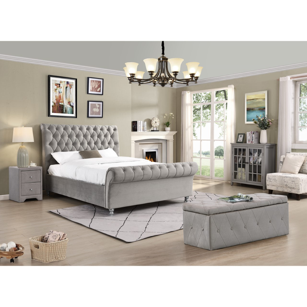 Dione - Silver - 4ft 6" Standard Double