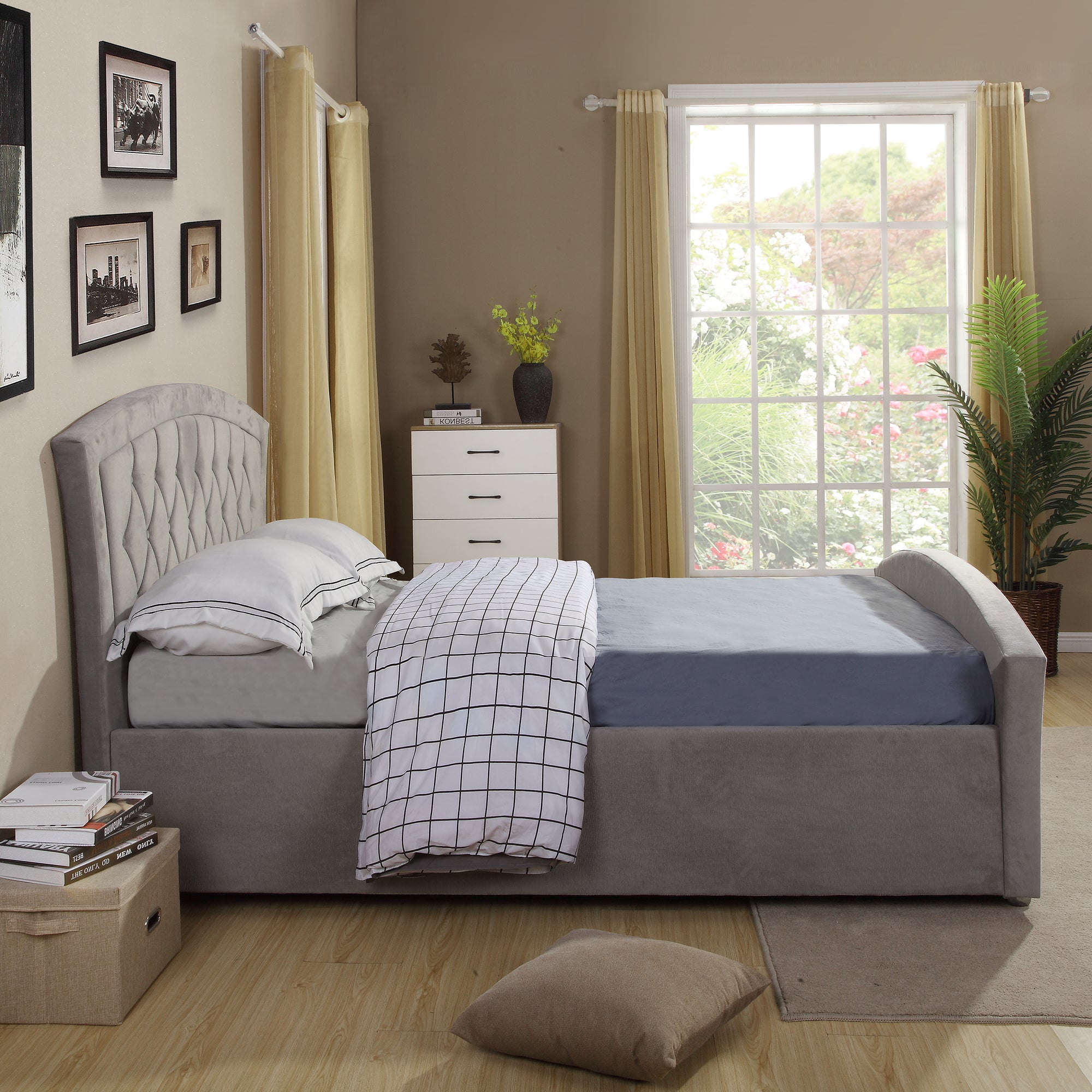Lauren Gaslift Bed Light Grey