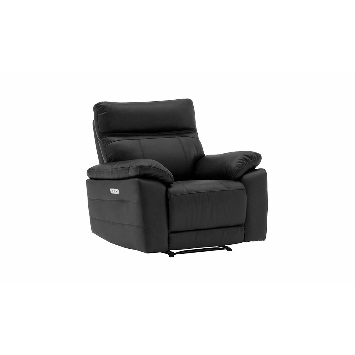 Lucca Italian Leather  Electric Recliner Armchair - Black