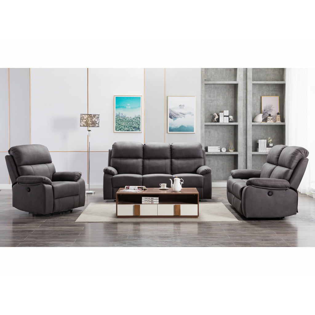 Stanford All Power Recling Sofa Range - Dark Grey