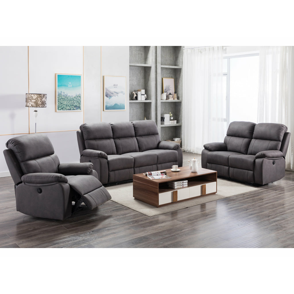 Stanford All Power Recling Sofa Range - Dark Grey